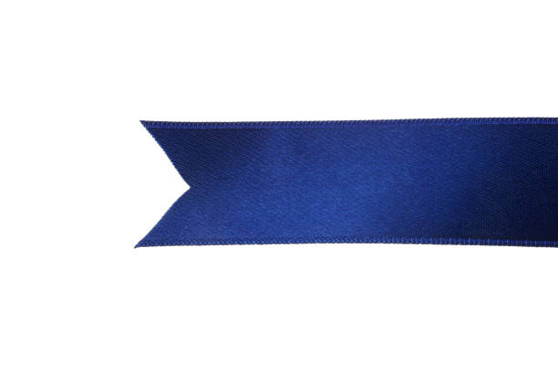 istock Blue gift ribbon isolated on white background 1281014058