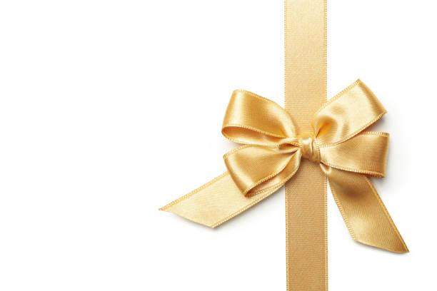 istock Gold gift bow isolated on white background 1281014467