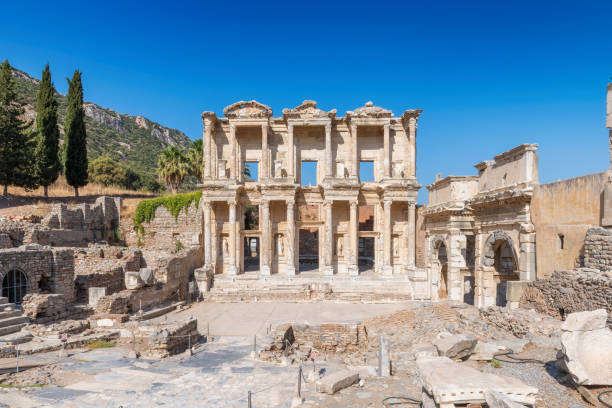istock Celsius Library ruins in ancient city Ephesus, Turkey 1281021206