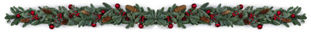 рождественская ель и украшения на белом - noble fir стоковые фото и изображения