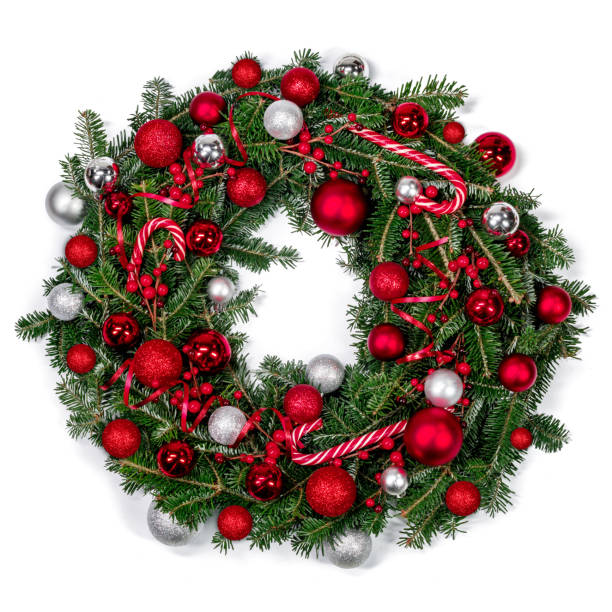 istock Christmas fir wreath isolated 1281027007