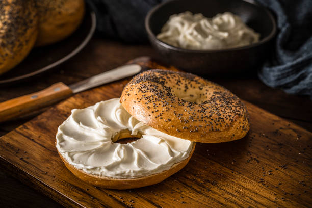 istock Poppy seeds bagel spread with cheese crams 1281029643