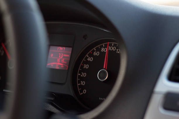 istock high speed on tachometer on black dashboard in automobile 1281030782