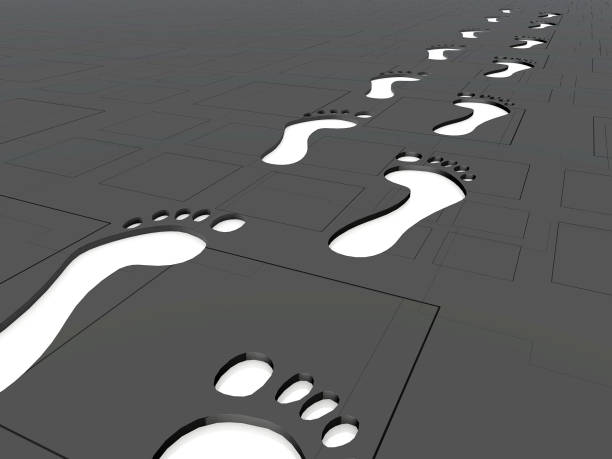 istock white  footprint on gray background 1281034835