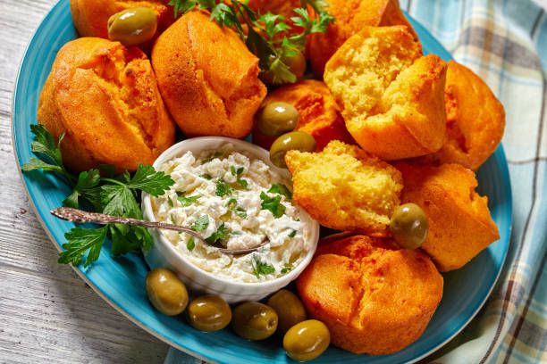 istock Southern cuisine: gluten-free corn muffins of cornmeal, yogurt, and eggs 1281037458