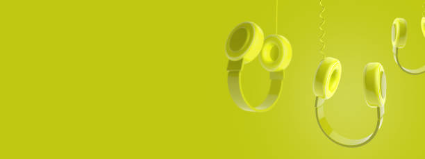 istock Headphones on the headline background 1281038439