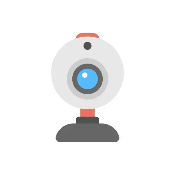 Vector illustration of Webcam icon illustration in flat design style. PC camera sign.
