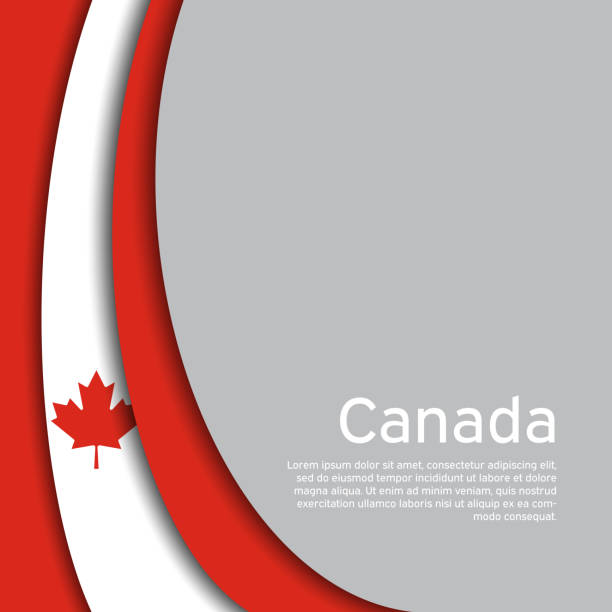 Abstract waving flag of canada. Creative background in canada flag colors for holiday card design. National Poster. State canadian patriotic cover, business booklet, flyer. Paper cut. Vector design Abstract waving flag of canada. Creative background in canada flag colors for holiday card design. National Poster. State canadian patriotic cover, business booklet, flyer. Paper cut. Vector design canada day poster stock illustrations