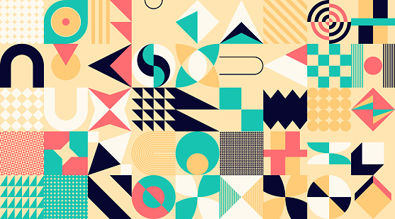 Geometric Design Sample Basic Design Simple Geometric Pattern Design With Basic Geometry Forms Stock ...