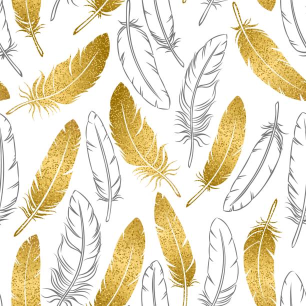 Gold Feather Illustrations, Royalty-Free Vector Graphics & Clip Art - iStock