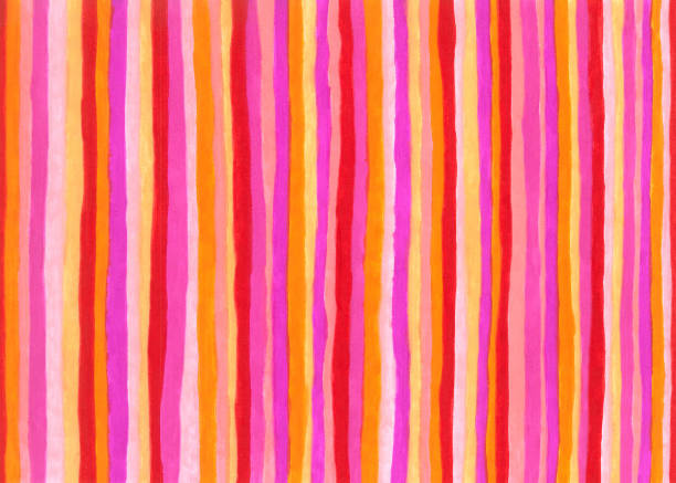 Hot colors striped background Abstract felt tip pen painting of vertical stripes of red, pink and orange colors covering the whole frame watercolor painting striped abstract backgrounds stock illustrations