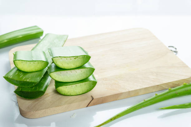 istock Aloe vera fresh isolated on white background. 1281064211