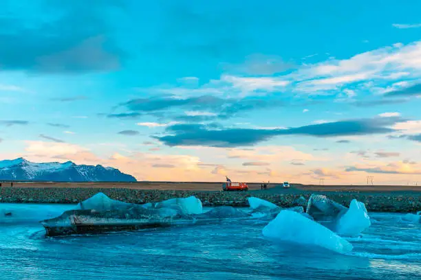 Photo of Incredible natural landscape largest glacier on the island in Iceland in winter