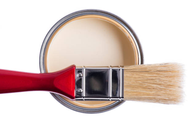 istock Paint can with brush tool isolated on white background 1281068654