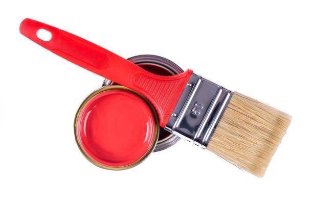 istock Paint can with brush tool isolated on white background 1281068822