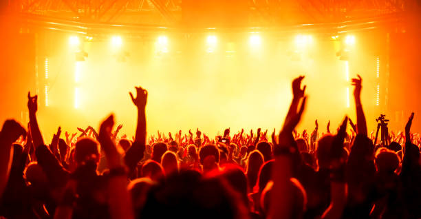 Group Of People At Music Concert  popular music concert stock pictures, royalty-free photos & images