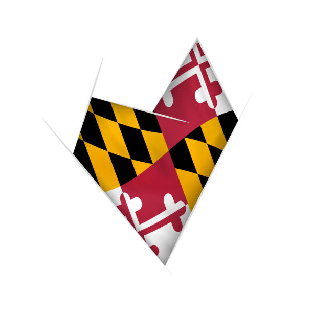 istock Sketched crooked heart with Maryland flag 1281070968