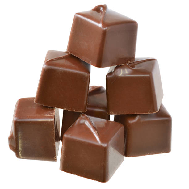 istock Cubes of chocolate candy isolated 1281070983