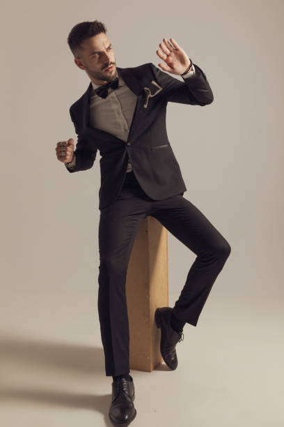 istock Motivated groom blocking and preparing to strike 1281075023