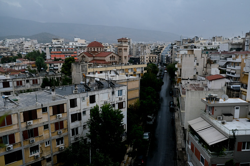 Cloudy weather in Athens, Greece on Aug. 7, 2020.