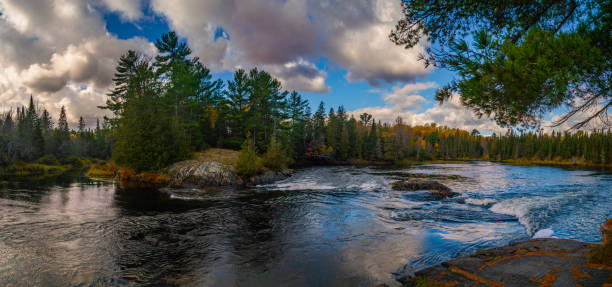 istock Panoramic - Autumn Landscape - Serpent River at Serpent River Park, Ontario 1281085486
