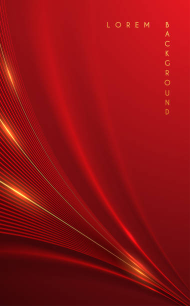 抽象的な赤と金の線の背景 - red silk background点のイラスト素材／クリップアート素材／マンガ素材／アイコン素材