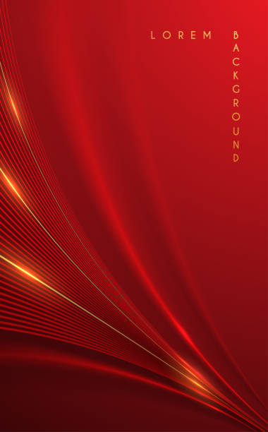 Abstract red and gold lines background Abstract red and gold lines background in vector red frame stock illustrations