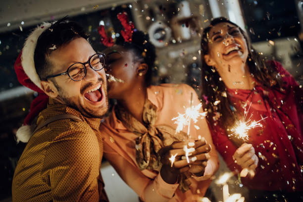istock Fun on New Year's Eve with closest friends! 1281090281