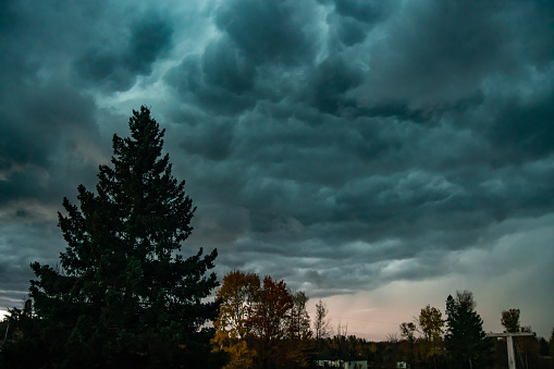 Dark Greenish Thunder-storm clouds - Goulais River, Ontario