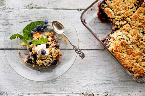 Blueberry crumbles square, Quebec, Canada