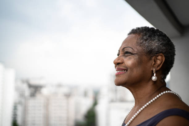 istock Thoughtful senior woman looking at view 1281097181