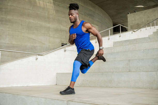 istock Muscular man runs in urban environment 1281098199