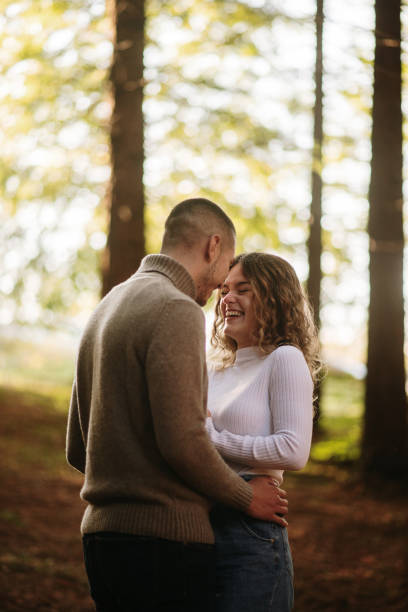 istock Young couple in a forest 1281098588
