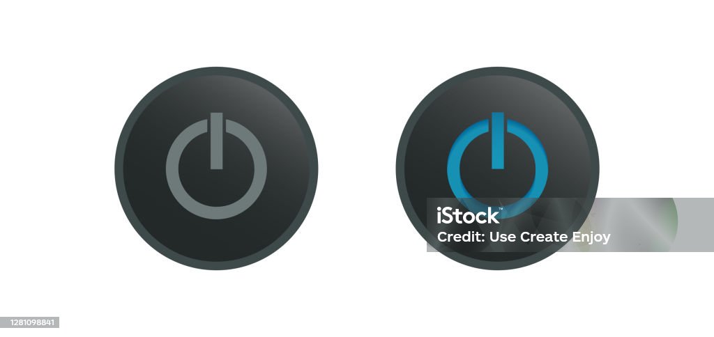 Turn Buttons Inactive Turn On And Turn Off Black Buttons Isolated On White Background Stock ...