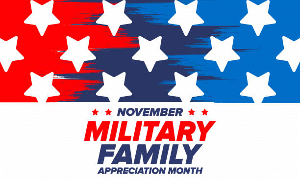 National Military Family Month in United States. Celebrate annual in November. Thank you for military family. Patriotic american elements. Poster, card, banner, background. Vector illustration National Military Family Month in United States. Celebrate annual in November. Thank you for military family. Patriotic american elements. Poster, card, banner, background. Vector illustration military family stock illustrations