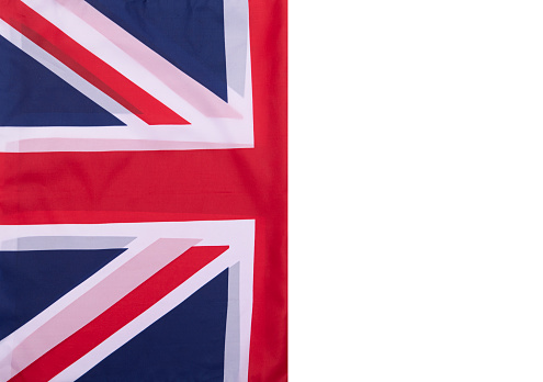 Fabric flag of the United Kingdom as background or texture