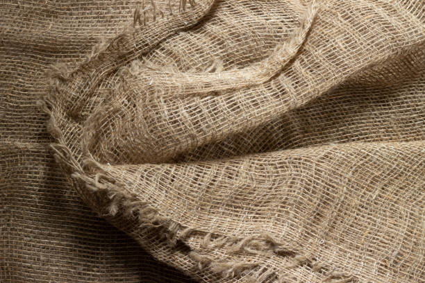 istock Texture of crumpled natural burlap 1281109723
