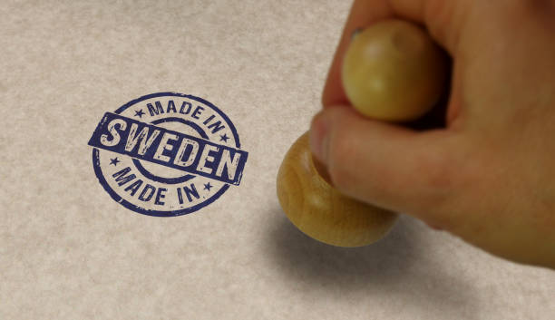 istock Made in Sweden stamp and stamping 1281111096