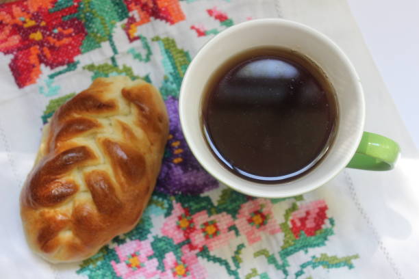 istock Homemade breakfast with sweet pie and a cup off coffe 1281111138