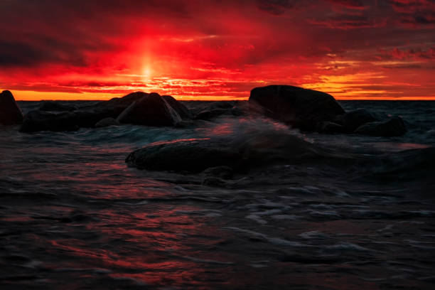 stunningly beautiful sunset view over the Baltic Sea