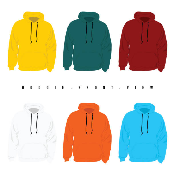 Set Mock up of Hoodie Sweater Set Mock up of Hoodie Sweater view from the front vector illustration. Good template for Hoodie Sweater Design. sweatshirt stock illustrations