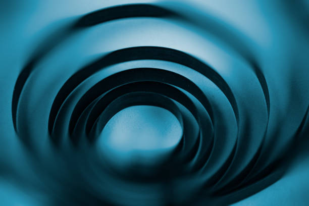 istock Metal spiral with blur effects in blue hue 1281113425