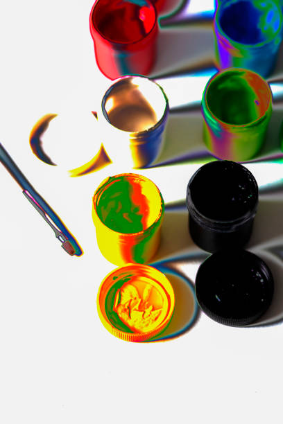 istock A set of paints for painting and brushes. 1281120485