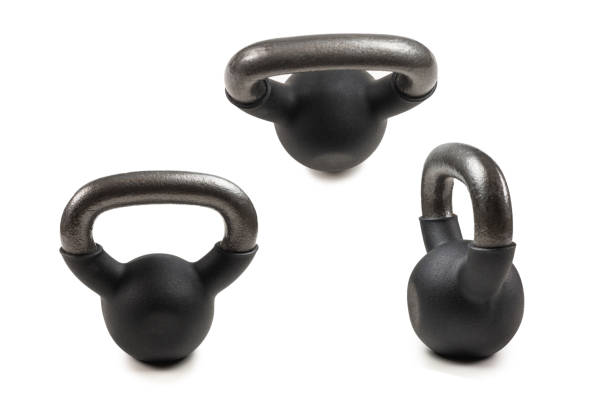 istock Black weight isolated on white. 4 kg weight. 1281122186