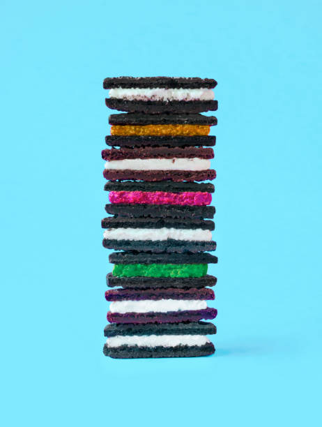 Chocolate cookies with flavored fillings