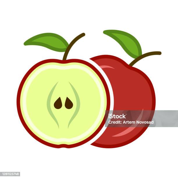 Ilustración de Icono De Dibujos Animados Minimalista De Una Manzana Roja En La Sección Ubicación Una Ilustración de Icono De Dibujos Animados Minimalista De Una Manzana Roja En La Sección Ubicación Una
