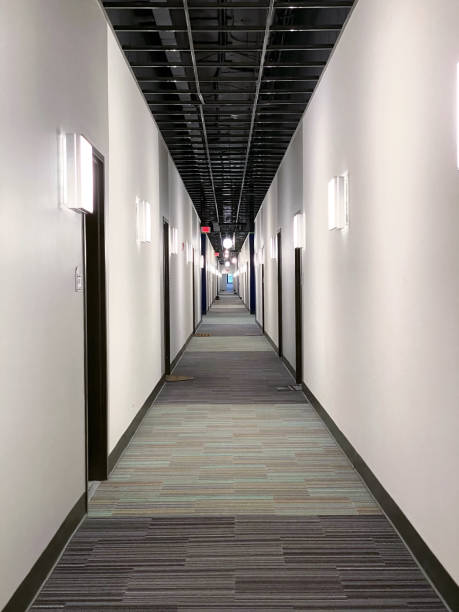 istock Corridor of residential apartments 1281124362