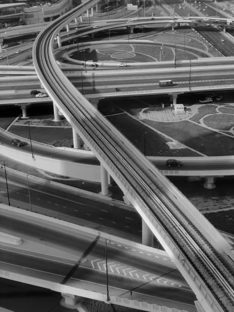 istock Aerial view of highway interchange in Dubai 1281124594