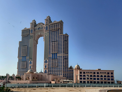 Dubai, UAE - March 16, 2019 - Landmark of Dubai UAE - the famous Burj al Arab Hotel