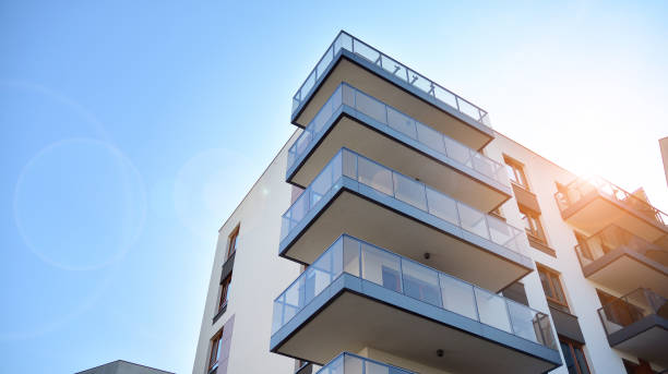 istock Architectural details of modern apartment building. 1281130482
